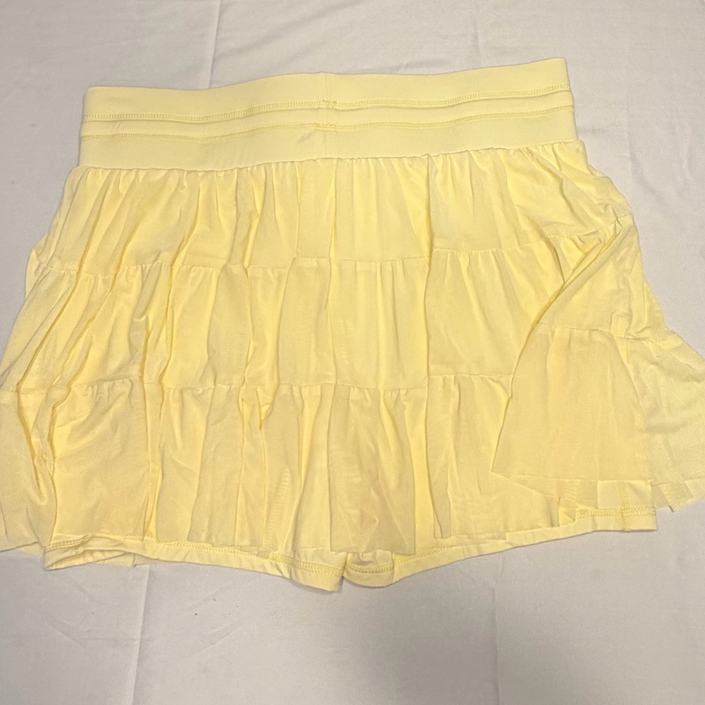 Yellow Ruffle Skort with Drawstring Waist - Picture 5 of 8